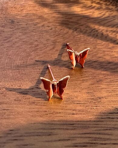Gold Earrings for Women Trendy 14K Gold Plated Butterfly Stud Earrings Small Dainty Minimalist Simple Hypoallergenic Earrings Jewelry Gift for Her in Saudi Arabia