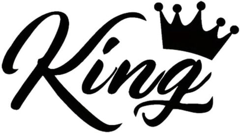 قطعتان من ملصقات الفينيل Crown King مقاس 5.91 بوصة × 3.35 بوصة لمصد السيارة والدراجات النارية والنوافذ والكمبيوتر المحمول وصندوق الأدوات - تصميم ملكي ماجيستي، ملصق سيارة متين ومقاوم للماء | #AZ65 (أسود) in Kuwait