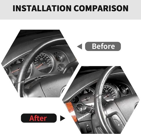 RT-TCZ Dashboard Panel Cover Trim Decoration Interior Accessories for Chevy Avalanche/Suburban/Tahoe/Silverado 2007-2013,for GMC Yukon/Sierra 2007-2013 (Black Carbon Fiber) in Saudi Arabia