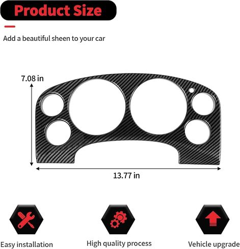 RT-TCZ Dashboard Panel Cover Trim Decoration Interior Accessories for Chevy Avalanche/Suburban/Tahoe/Silverado 2007-2013,for GMC Yukon/Sierra 2007-2013 (Black Carbon Fiber) in Saudi Arabia