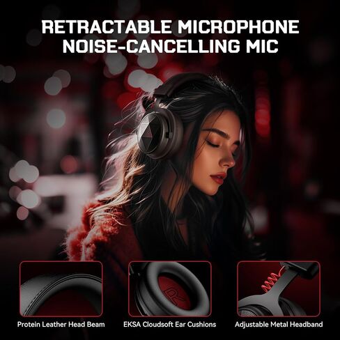 EKSA E900 Headset with Microphone for PC, PS4,PS5, Xbox - Detachable Noise Canceling Mic, 3D Surround Sound, Wired Headphone for Gaming, Computer, Laptop, 3.5MM Jack in Kuwait