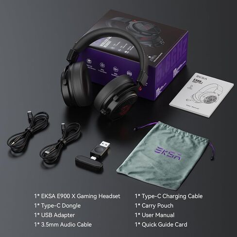 EKSA E900 Headset with Microphone for PC, PS4,PS5, Xbox - Detachable Noise Canceling Mic, 3D Surround Sound, Wired Headphone for Gaming, Computer, Laptop, 3.5MM Jack in Kuwait