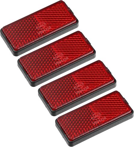 X AUTOHAUX الجبهة السفلى شوكة عاكس ملصق الخلفي السرج الجانب الرؤية عاكس شريط عدة العالمي الأحمر 4 قطعة in Saudi Arabia