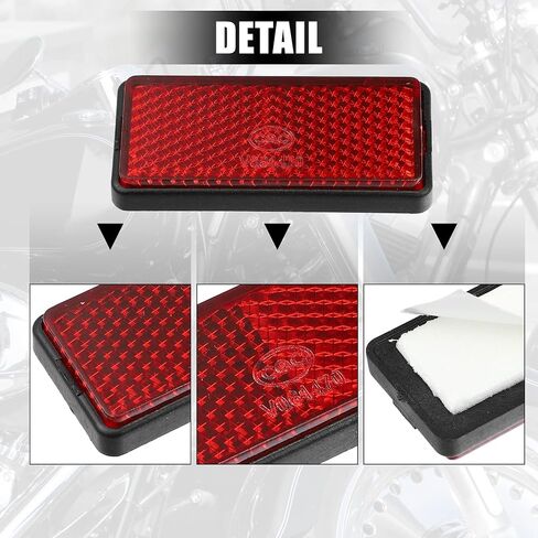 X AUTOHAUX الجبهة السفلى شوكة عاكس ملصق الخلفي السرج الجانب الرؤية عاكس شريط عدة العالمي الأحمر 4 قطعة in Saudi Arabia