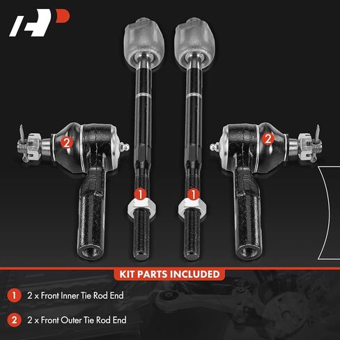A-Premium Set of 4, Front Inner and Outer Tie Rod End Kit, Compatible with Chevrolet Colorado 2004-2006 & GMC Canyon 2004-2006 & Isuzu i-280 2006 in Saudi Arabia