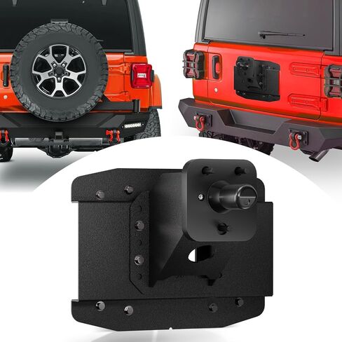 Adjustable Spare Tire Carrier up to 40 inches Tire Compatible with 1987-2006 Jeep Wrangler TJ YJ LJ Heavy Duty Spare Tire Rack Spare Wheel Lift Holder Mount Base Relocation Elevation, Black in Saudi Arabia