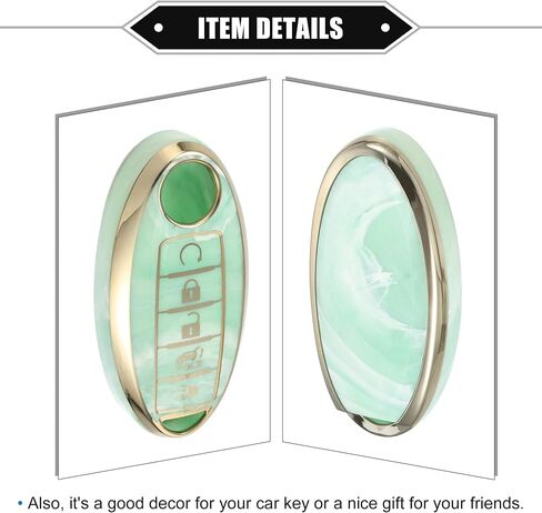 Smart Key Fob Case Cover Compatible for Nissan Altima Maxima, Durable TPU Gray 5 Button Porcelain Pattern Remote Key Fob Case Protection Shell in Saudi Arabia