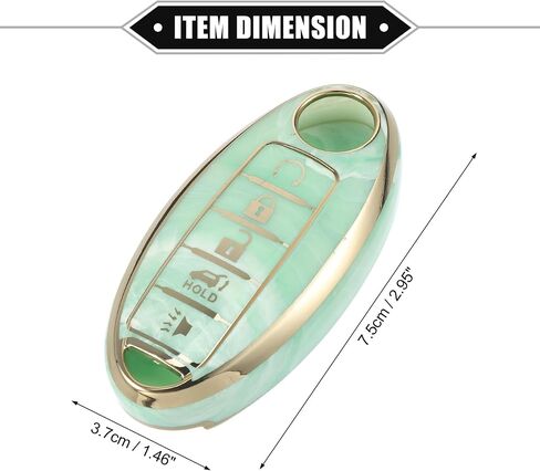 Smart Key Fob Case Cover Compatible for Nissan Altima Maxima, Durable TPU Gray 5 Button Porcelain Pattern Remote Key Fob Case Protection Shell in Saudi Arabia