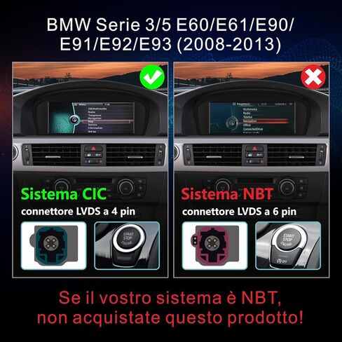 استريو السيارة لـ BMW E60 E90 E92 Radio مع Carplay Android Auto Upgrade CIC Idrive System 8.8inch لـ 3/5 Serie E61/E91/E93 (2008-2013) in Kuwait