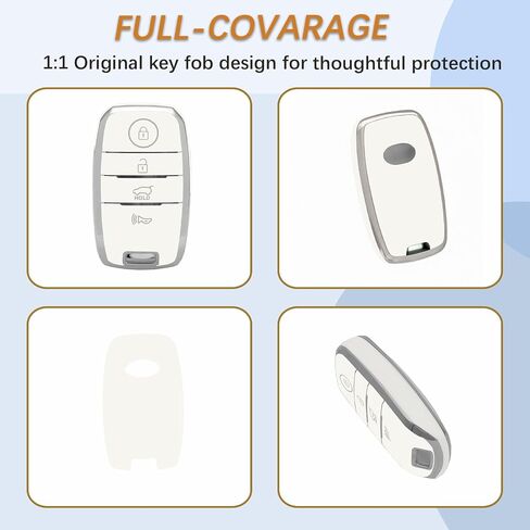 غطاء حافظة مفتاح Kia Key Fob، غطاء حافظة مفتاح TPU يناسب Kia Forte Optima Rio Rondo Sorento Sedona Soul Sportage Hyundai Accent Elantra ملحقات السيارة حامل مفتاح ذكي، أرجواني أسود in Kuwait