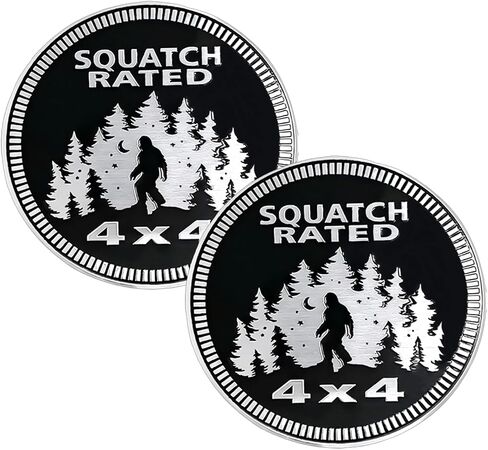 Dog Rated Car Emblem, 2 Pack 3D 4 x 4 Round Metal Car Badges Vehicle Decals Stickers Compatible with Jeep Wrangler Trucks & SUVs, Black Silver in Saudi Arabia