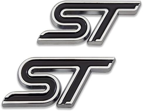 2X ST شارة ثلاثية الأبعاد حرف معدني شعار السيارة الجانب الحاجز الخلفي الجذع شعار شارة الباب الخلفي ملصق الشارات (أحمر) in Kuwait