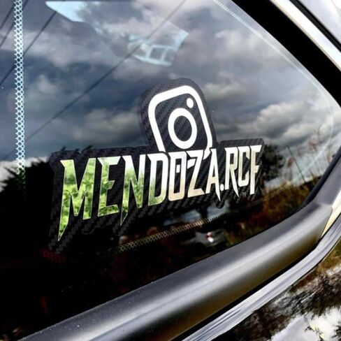 Carbon Fiber Decal Compatible with Instagram, Size 5.5 x 3 inches, Color Options Available in Saudi Arabia