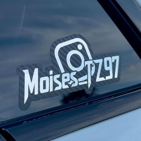 Carbon Fiber Decal Compatible with Instagram, Size 5.5 x 3 inches, Color Options Available in Saudi Arabia