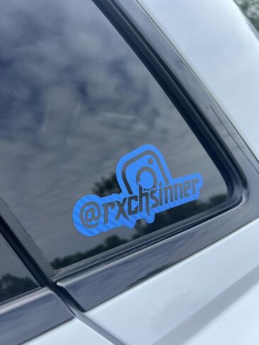 Carbon Fiber Decal Compatible with Instagram, Size 5.5 x 3 inches, Color Options Available in Saudi Arabia