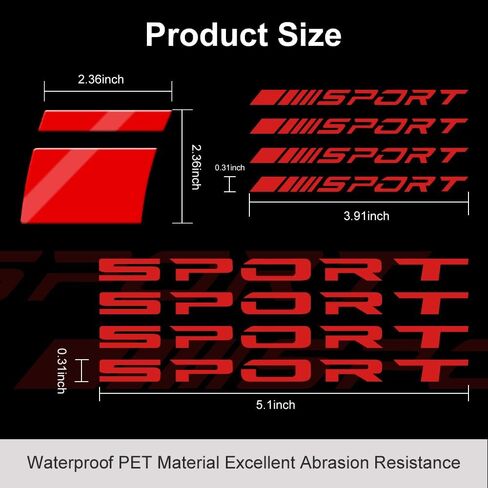 14 PCS Wheel Rim Decal Stripe, Reflective Car Decal for 18-21 Inch Wheels, Available on Most Models, Accessory for Rims (Red) in Saudi Arabia