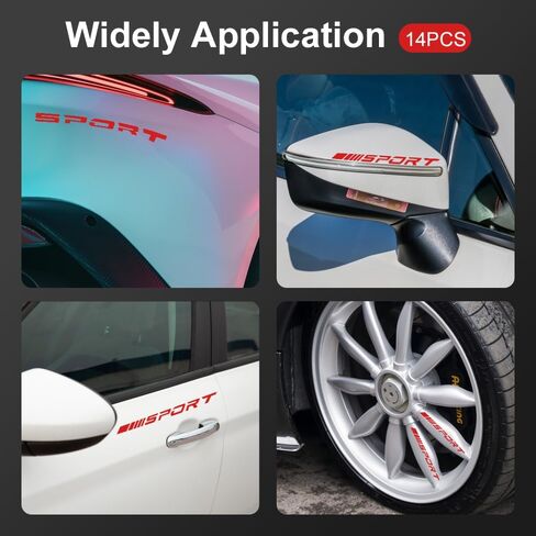 14 PCS Wheel Rim Decal Stripe, Reflective Car Decal for 18-21 Inch Wheels, Available on Most Models, Accessory for Rims (Red) in Saudi Arabia