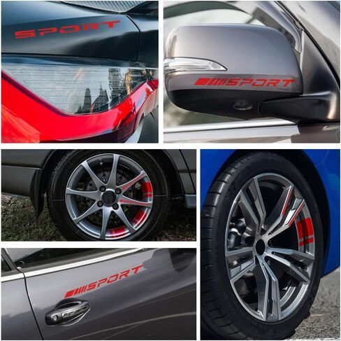 14 PCS Wheel Rim Decal Stripe, Reflective Car Decal for 18-21 Inch Wheels, Available on Most Models, Accessory for Rims (Red) in Saudi Arabia