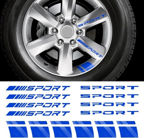 14 PCS Wheel Rim Decal Stripe, Reflective Car Decal for 18-21 Inch Wheels, Available on Most Models, Accessory for Rims (Red) in Saudi Arabia