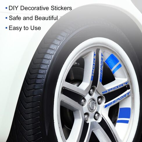 14 PCS Wheel Rim Decal Stripe, Reflective Car Decal for 18-21 Inch Wheels, Available on Most Models, Accessory for Rims (Red) in Saudi Arabia