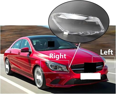 Compatible For Benz W117 CLA 2013-2016 Left/Right Car Front Headlight Lens Covers Transparent Headlamp Plastic Cover Car Accessori(Right) in Saudi Arabia