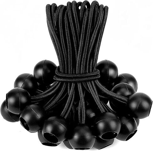 15 Inch 50 Pack Black Premium Bungee Cords with Balls,Versatile Ball Bungee Cords and Bungee Straps Set,UV Resistant in Saudi Arabia