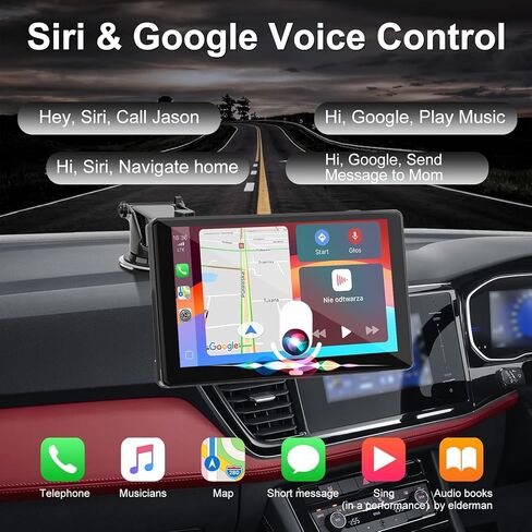 شاشة Carplay للسيارة ، 10.1 بوصة شاشة لمس استريو محمولة للسيارة اللمسات لسيارات Apple Carplay و Android مع كاميرا Cam/HD Cam/HD/GPS الملاحة/المرآة/Siri/Bt/Aux/Car Audio Actives in Kuwait
