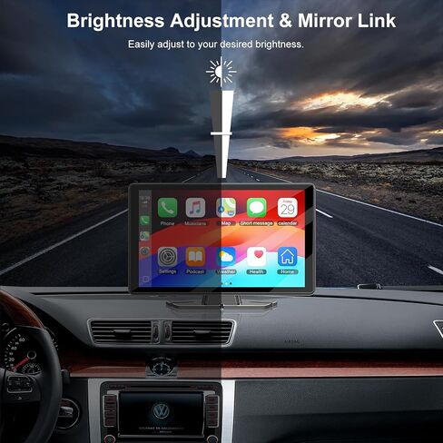 شاشة Carplay للسيارة ، 10.1 بوصة شاشة لمس استريو محمولة للسيارة اللمسات لسيارات Apple Carplay و Android مع كاميرا Cam/HD Cam/HD/GPS الملاحة/المرآة/Siri/Bt/Aux/Car Audio Actives in Kuwait