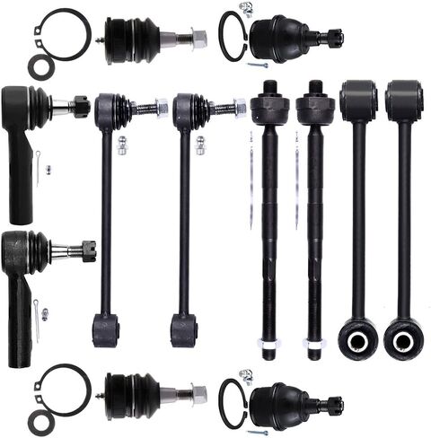 SCITOO 12pcs Suspension Kit 2 Outer 2 Inner Tie Rod Ends2 Upper 2 Lower Ball Joints 2 Front 2 Rear Sway Bar End Links for Jeep Grand for Cherokee 2005-2010 Fits All 4x4 2WD K80861 in Saudi Arabia