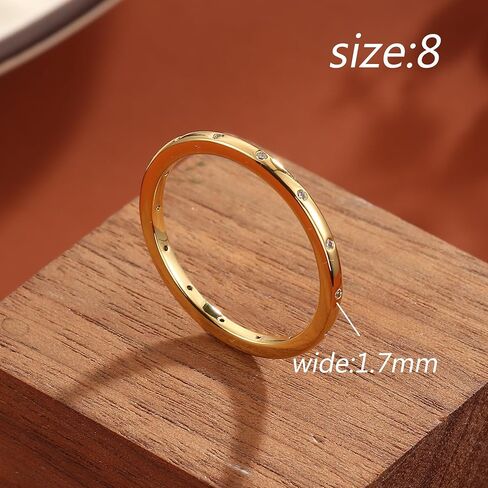 Gold Rings for Women 18K Gold Filled Ring CZ Statement Ring Knuckle Finger Rings Engagement Rings Promise Ring Wedding Band Ring Gold Thumb Rings for Women Ladies Rings Gold Jewellery Size8 in Saudi Arabia