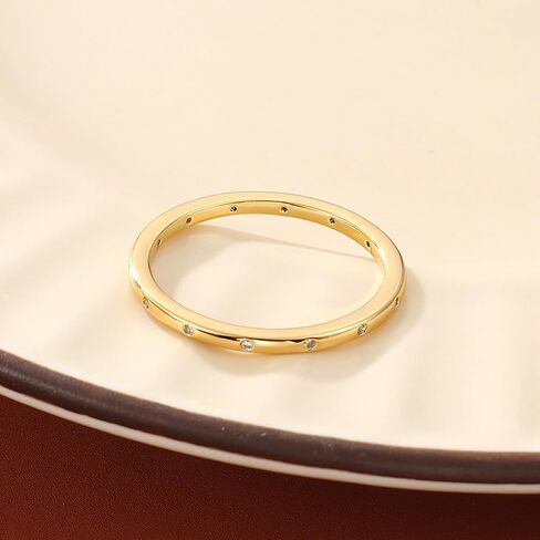 Gold Rings for Women 18K Gold Filled Ring CZ Statement Ring Knuckle Finger Rings Engagement Rings Promise Ring Wedding Band Ring Gold Thumb Rings for Women Ladies Rings Gold Jewellery Size8 in Saudi Arabia