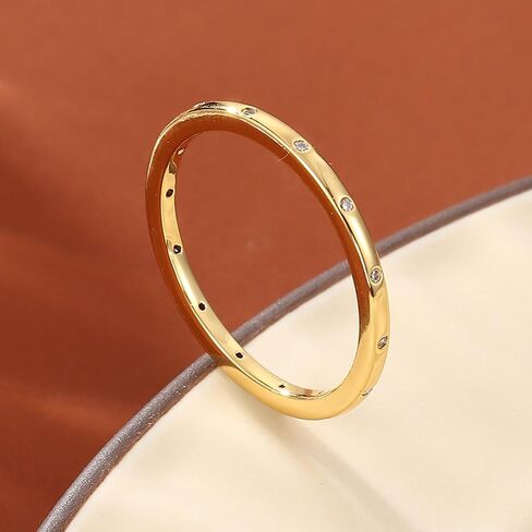 Gold Rings for Women 18K Gold Filled Ring CZ Statement Ring Knuckle Finger Rings Engagement Rings Promise Ring Wedding Band Ring Gold Thumb Rings for Women Ladies Rings Gold Jewellery Size8 in Saudi Arabia
