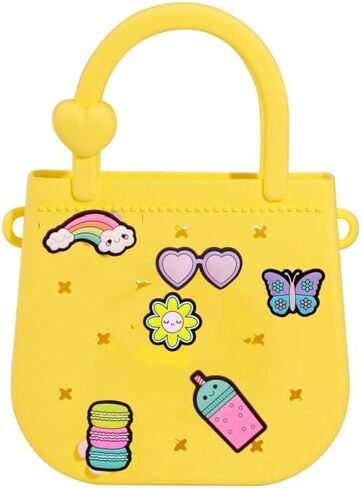 Mini Silicone Tote Bag, Rubber Beach Tote with Adjustable Strap &25pcs Cute Decorations for Little Girl & Woman in Kuwait