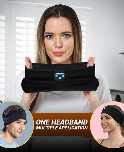 Wireless Sleep Headphones-Bluetooth Headband-Sleeping Headphones-Sleep Headband Headphones for Side Sleeper, Elastic Music Headband Cozy Wireless Eye Mask Tech Gadgets for Women Men in Kuwait