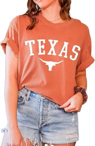 Texas T-Shirt for Men, Women, Unisex - Lone Star State Graphic Tee - Retro Looked Short Sleeve Crew Neck Top - 100% Cotton in Kuwait