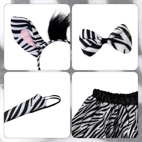 Wildarms 4-Pcs Animal Costume Set for Women - Costume Kit with Headband, Bow Tie, Tutu Skirt for Halloween Party, Cosplay in Saudi Arabia
