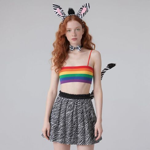 Wildarms 4-Pcs Animal Costume Set for Women - Costume Kit with Headband, Bow Tie, Tutu Skirt for Halloween Party, Cosplay in Saudi Arabia