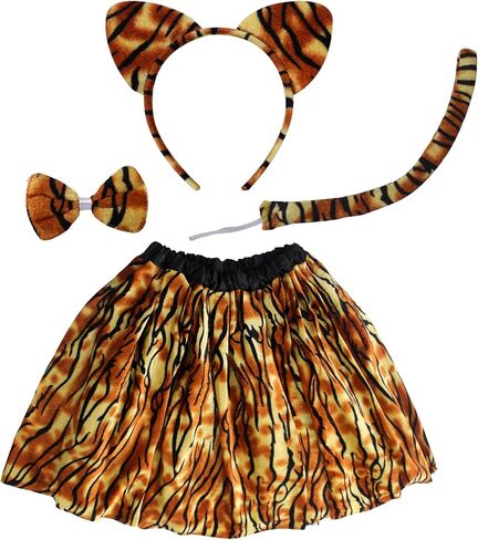 Wildarms 4-Pcs Animal Costume Set for Women - Costume Kit with Headband, Bow Tie, Tutu Skirt for Halloween Party, Cosplay in Saudi Arabia