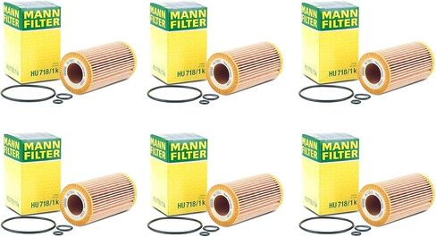 Mann Set of 6 Engine Oil Filters HU718/1k For Dodge Freightliner Sprinter 2.7 L5 in Saudi Arabia