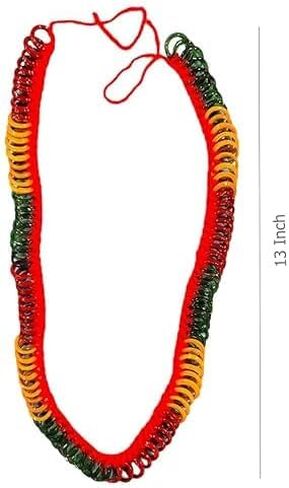 MATA Chitti Gajulu Red, Yellow and Green for Navratri Puja | Small Haar for Lakshhmii Pooja | Durga Devi MATA Pooja Dhanteras Diwali Puja Pack of 1 in Saudi Arabia