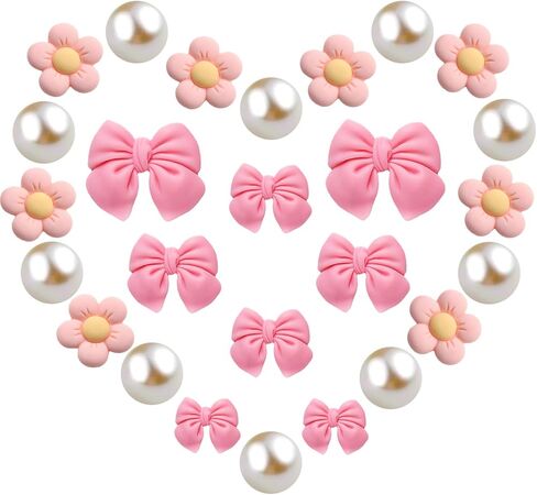 16Pcs Bow Flower Shoe Charms for Women Shoes Accessories for Clog Sandals/Slippers/Bracelet in Kuwait