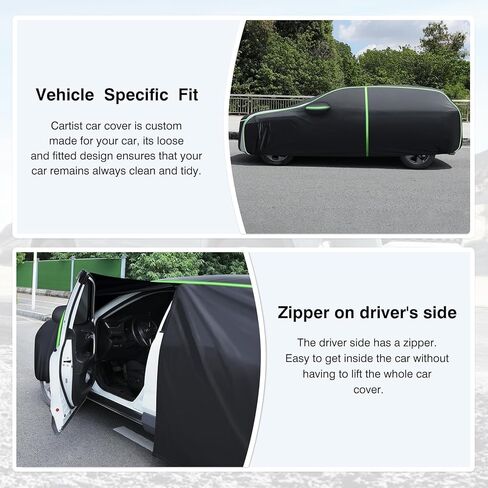 Cartist Car Cover Fits for Jeep Wrangler JK JL 4 Door 2007-2023 2024 2025 Accessories All Weather Car Covers Outdoor Waterproof UV Protection with Zipper in Kuwait