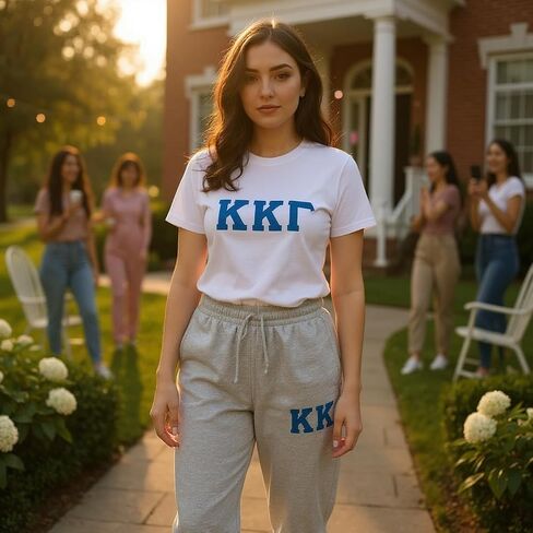 Greekgear Women's Kappa Kappa Gamma Lettered Thigh Sweatpants in Saudi Arabia