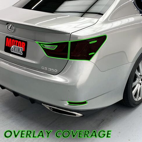 لون دخان الفينيل مسبق القطع من SlickMod لسيارة Lexus GS 2013-2015 (5. إشارة الانعطاف، أحمر) in Saudi Arabia