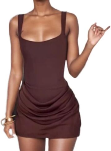 فساتين للنساء 2025 صيف مثير مطوي حبال U الرقبة بلا أكمام عارية الذراعين ضمادة ضئيلة ملابس السيدات مساء التجمعات in Kuwait