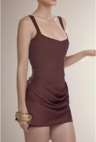 فساتين للنساء 2025 صيف مثير مطوي حبال U الرقبة بلا أكمام عارية الذراعين ضمادة ضئيلة ملابس السيدات مساء التجمعات in Kuwait