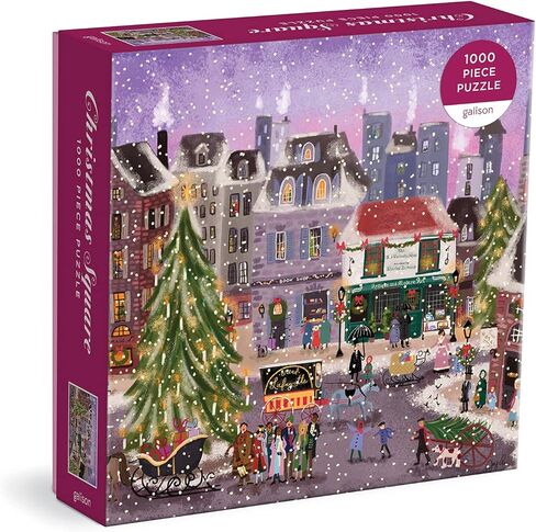 أحجية Galison Snowy Night 500 قطعة من Galison - أحجية بطابع شتوي مقاس 20 بوصة × 20 بوصة مثالية للعطلات، أعمال فنية جميلة، قطع سميكة وقوية، تمثل هدية رائعة! in Saudi Arabia