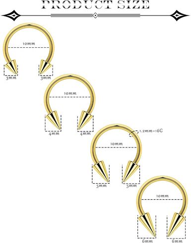 8 قطع طويلة سبايك الحاجز خواتم 16 جرام الجراحية الصلب الأفعى لدغة مجوهرات الشفاه خواتم مبتسم ثقب المجوهرات للنساء الرجال سبايك طول 3 مللي متر/4 مللي متر/5 مللي متر/6 مللي متر in Kuwait