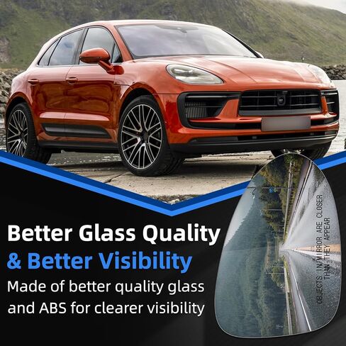 Passenger Side Mirror Replacement for Porsche Macan 95B 2015 2016 2017 2018 2019 2020 2021 2022 2023 - Right Side Mirror Glass, Rear View Mirrors Glass with Power Heated in Saudi Arabia