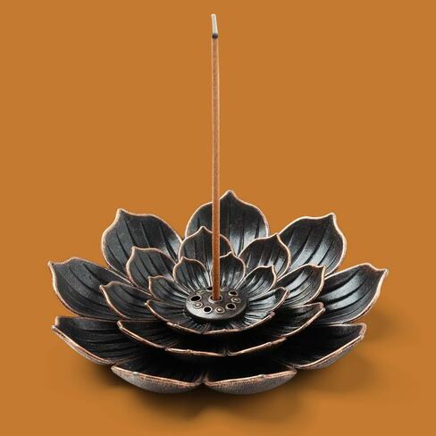 Incense Burner, Incense Holder for Sticks, Brass Lotus Incense Stick Holder and Detachable Ash Catcher in Saudi Arabia